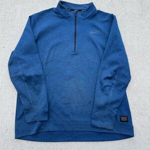 Nike Golf Dri Fit Blue 1/4 Zip Pullover Sweatshirt -Mens XL Athletic Performance
